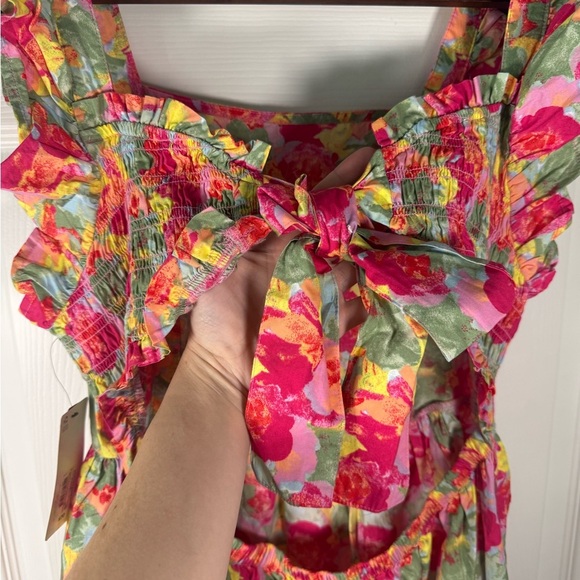 NWT Peyton & Parker Mommy & Me Pink Floral Midi Flutter Sleeve Dress Size Large - Picture 7 of 9